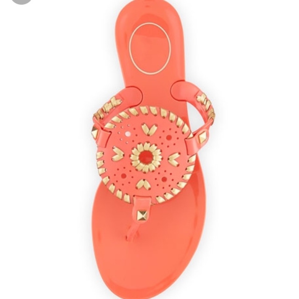 Jack Rogers Georgica Jelly Thong Sandals Coral 8
